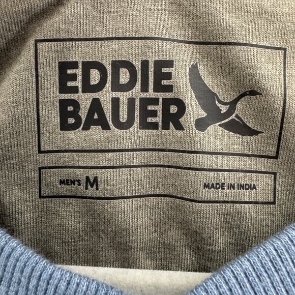 Eddie Bauer Sweater Mens M Blue Ultrasoft Thermal Henley Waffle Crew Neck L/S - Picture 2 of 12